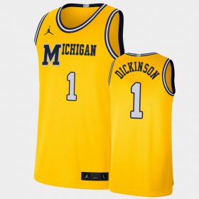 #1 Hunter Dickinson Retro Limited Michigan Basketball Men Maize Jersey 915601-879