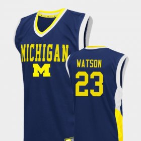 #23 Ibi Watson Fadeaway Wolverines College Basketball Mens Blue Jersey 976080-975