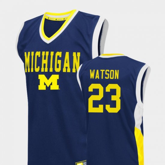 #23 Ibi Watson Fadeaway Wolverines College Basketball Mens Blue Jersey 976080-975