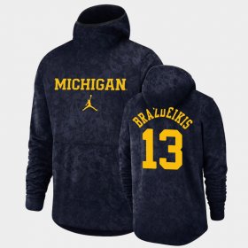 #13 Ignas Brazdeikis Basketball Spotlight Michigan Pullover Team Logo Men Navy Hoodie 238345-621 #13 Ignas Brazdeikis Basketball Spotlight Michigan Pullover Team Logo Men Navy Hoodie 238345-621