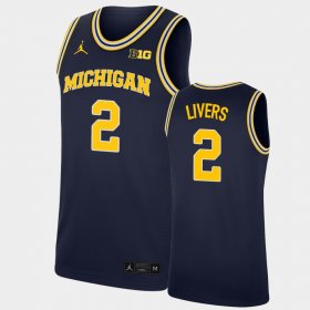 #2 Isaiah Livers Replica Michigan College Basketball Men's Navy Jersey 461739-816