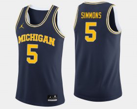 #5 Jaaron Simmons College Basketball Wolverines Jordan Brand Men Navy Jersey 974802-165