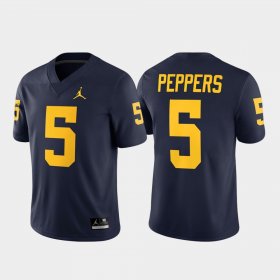 #5 Jabrill Peppers Game University of Michigan Alumni Player Men's Navy Jersey 236024-785