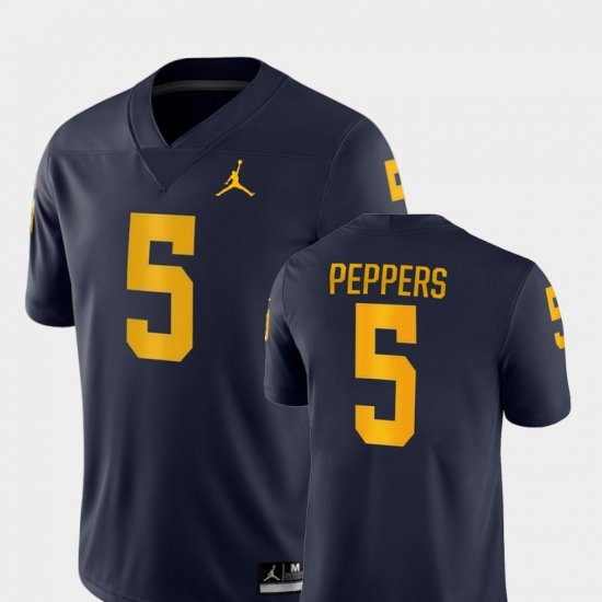 #5 Jabrill Peppers Game Michigan College Football Jordan Brand Men Navy Jersey 134637-860