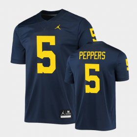 #5 Jabrill Peppers Game Michigan Men's Navy Jersey 800346-277