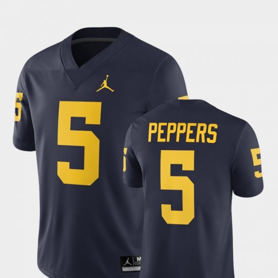 #5 Jabrill Peppers Alumni Football Game Michigan Wolverines Player Men\'s Navy Jersey 719625-139