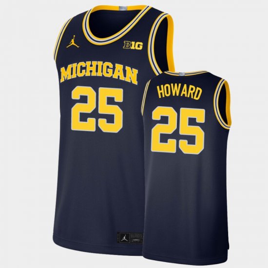 #25 Jace Howard Limited Michigan Basketball Mens Navy Jersey 349570-667