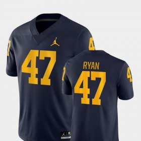 #47 Jake Ryan Game Michigan College Football Jordan Brand Men Navy Jersey 130912-210