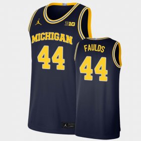 #44 Jaron Faulds Limited Wolverines Basketball Mens Navy Jersey 923680-976