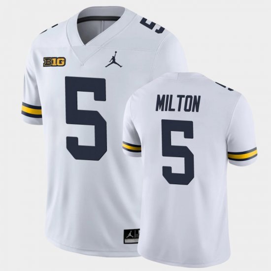 #5 Joe Milton College Football Wolverines Game Men\'s White Jersey 262418-392