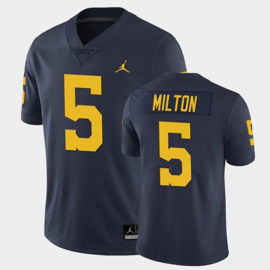 #5 Joe Milton Limited Michigan Wolverines Football Men\'s Navy Jersey 888684-879