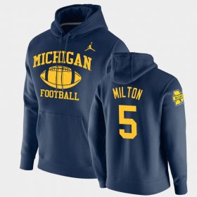 #5 Joe Milton Retro Football Michigan Pullover Men's Navy Hoodie 635804-591 #5 Joe Milton Retro Football Michigan Pullover Men's Navy Hoodie 635804-591