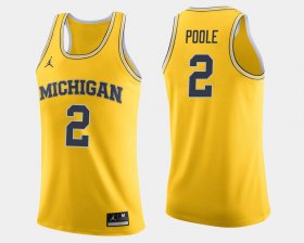 #2 Jordan Poole College Basketball Michigan Jordan Brand Men Maize Jersey 211554-556