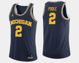 #2 Jordan Poole College Basketball University of Michigan Jordan Brand Men's Navy Jersey 634567-769