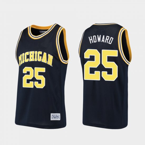 #25 Juwan Howard Alumni University of Michigan Basketball Men Navy Jersey 918273-822