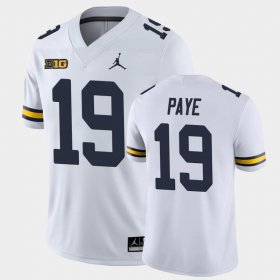 #19 Kwity Paye Game University of Michigan College Football Men's White Jersey 236388-217