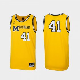 #41 Replica Michigan Wolverines 1989 Throwback College Basketball Mens Maize Jersey 307319-680