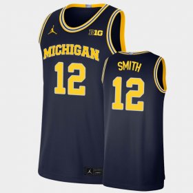 #12 Mike Smith Limited Michigan Basketball Men's Navy Jersey 165028-422