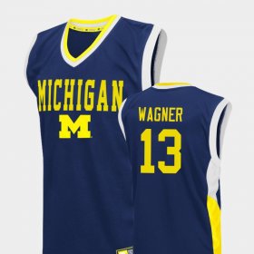 #13 Moritz Wagner Fadeaway Michigan Wolverines College Basketball Men's Blue Jersey 224427-408