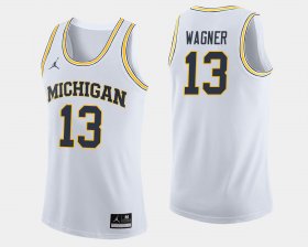 #13 Moritz Wagner College Basketball Michigan Jordan Brand Men White Jersey 310845-818