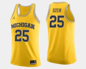 #25 Naji Ozeir College Basketball Wolverines Jordan Brand Men's Maize Jersey 441272-396