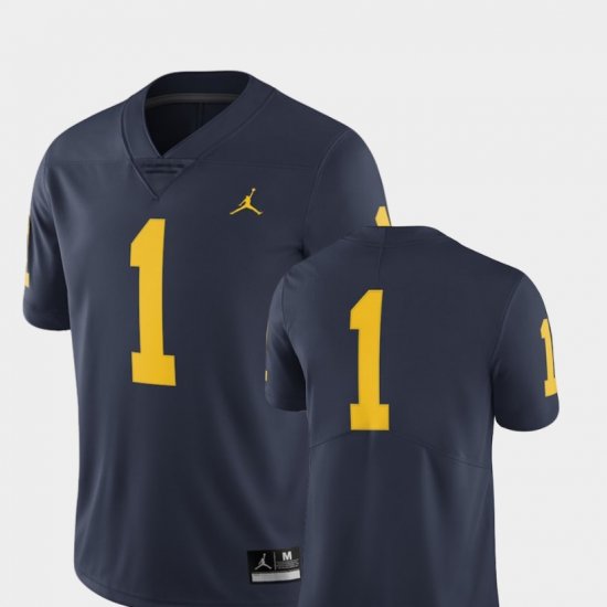 #1 College Football Michigan Limited Jordan Brand Mens Navy Jersey 534796-974