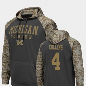 #4 Nico Collins United We Stand Michigan Wolverines Football Men's Charcoal Hoodie 723146-746 #4 Nico Collins United We Stand Michigan Wolverines Football Men's Charcoal Hoodie 723146-746