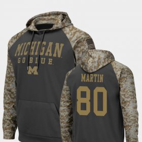 #80 Oliver Martin United We Stand Wolverines Football Men's Charcoal Hoodie 366240-389 #80 Oliver Martin United We Stand Wolverines Football Men's Charcoal Hoodie 366240-389