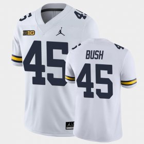 #45 Peter Bush College Football University of Michigan Game Men's White Jersey 513920-723