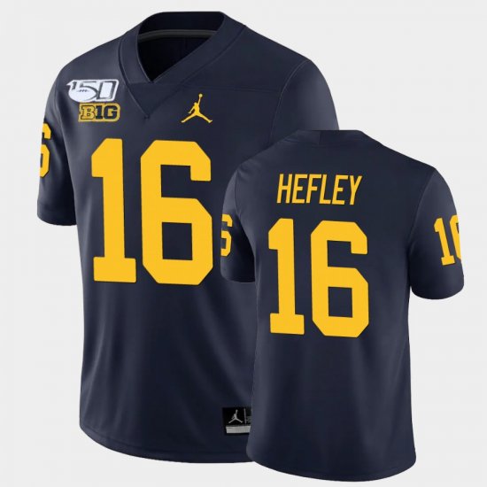 #16 Ren Hefley College Football University of Michigan Alumni Player Game Men Navy Jersey 632355-318