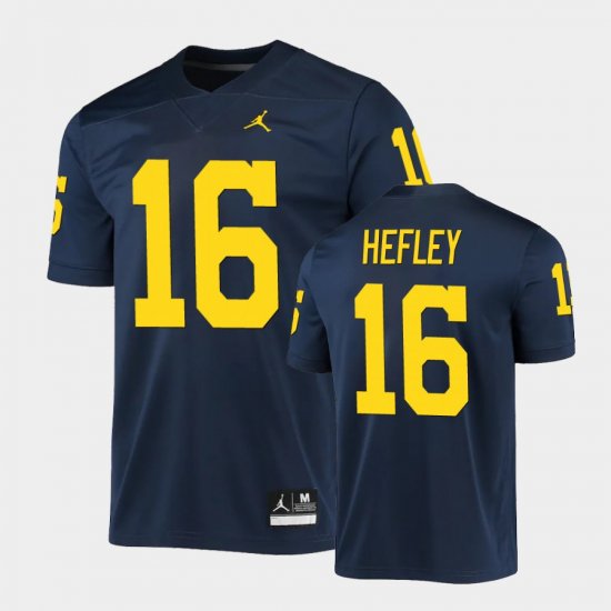 #16 Ren Hefley Game Michigan Wolverines Mens Navy Jersey 966477-270