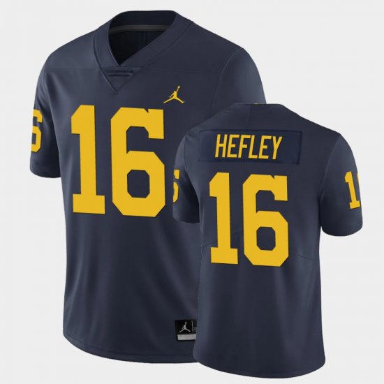 #16 Ren Hefley Limited Michigan Football Men\'s Navy Jersey 520094-574