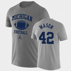 #42 Ben Mason Retro Football Michigan Lockup Legend Performance Mens Heathered Gray T-Shirt 706109-432 #42 Ben Mason Retro Football Michigan Lockup Legend Performance Mens Heathered Gray T-Shirt 706109-432