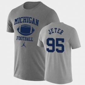 #95 Donovan Jeter Retro Football University of Michigan Lockup Legend Performance Men Heathered Gray T-Shirt 233340-974 #95 Donovan Jeter Retro Football University of Michigan Lockup Legend Performance Men Heathered Gray T-Shirt 233340-974