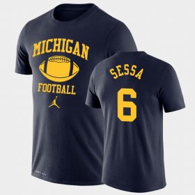 #6 Michael Sessa Retro Football University of Michigan Lockup Legend Performance Mens Navy T-Shirt 835831-428 #6 Michael Sessa Retro Football University of Michigan Lockup Legend Performance Mens Navy T-Shirt 835831-428