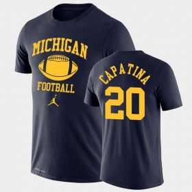 #20 Nicholas Capatina Retro Football University of Michigan Lockup Legend Performance Mens Navy T-Shirt 856940-939 #20 Nicholas Capatina Retro Football University of Michigan Lockup Legend Performance Mens Navy T-Shirt 856940-939