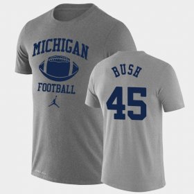 #45 Peter Bush Retro Football Michigan Lockup Legend Performance Mens Heathered Gray T-Shirt 316152-815 #45 Peter Bush Retro Football Michigan Lockup Legend Performance Mens Heathered Gray T-Shirt 316152-815