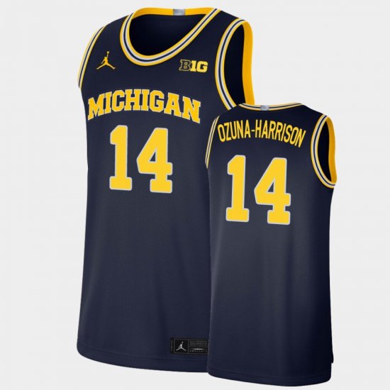 #14 Rico Ozuna-Harrison Limited Michigan Basketball Men\'s Navy Jersey 132054-871