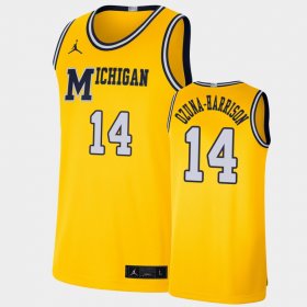 #14 Rico Ozuna-Harrison Retro Limited Michigan Wolverines Basketball Men Maize Jersey 738994-260