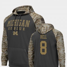 #8 Ronnie Bell United We Stand Wolverines Football Mens Charcoal Hoodie 912205-531 #8 Ronnie Bell United We Stand Wolverines Football Mens Charcoal Hoodie 912205-531