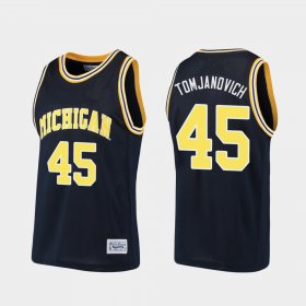 #45 Rudy Tomjanovich Alumni Wolverines Basketball Men Navy Jersey 168521-544 #45 Rudy Tomjanovich Alumni Wolverines Basketball Men Navy Jersey 168521-544