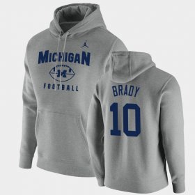 #10 Tom Brady Oopty Oop Wolverines Football Pullover Mens Gray Hoodie 457173-568 #10 Tom Brady Oopty Oop Wolverines Football Pullover Mens Gray Hoodie 457173-568
