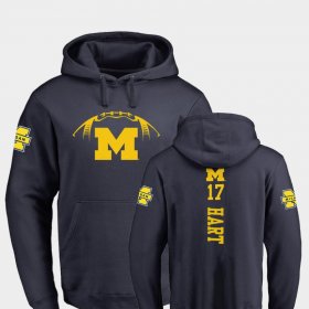 #17 Will Hart College Football Wolverines Backer Men's Navy Hoodie 410840-844