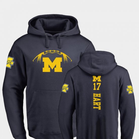 #17 Will Hart College Football Wolverines Backer Men\'s Navy Hoodie 410840-844