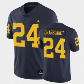 #24 Zach Charbonnet Limited Michigan Wolverines Football Men Navy Jersey 704558-472