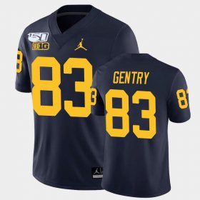 #83 Zach Gentry College Football University of Michigan Alumni Player Game Men's Navy Jersey 212497-300