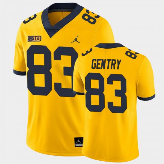 #83 Zach Gentry Game University of Michigan College Football Mens Yellow Jersey 378490-946