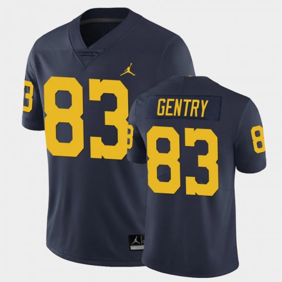 #83 Zach Gentry Limited Michigan Football Men Navy Jersey 952462-891