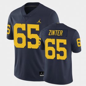 #65 Zak Zinter Limited University of Michigan Football Men Navy Jersey 916667-131