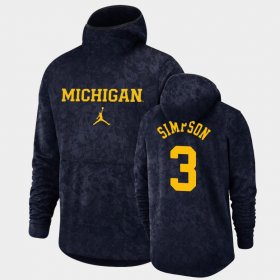 #3 Zavier Simpson Basketball Spotlight Michigan Pullover Team Logo Men's Navy Hoodie 485727-539 #3 Zavier Simpson Basketball Spotlight Michigan Pullover Team Logo Men's Navy Hoodie 485727-539